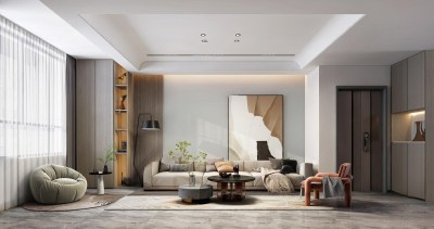 现代客厅3D模型下载